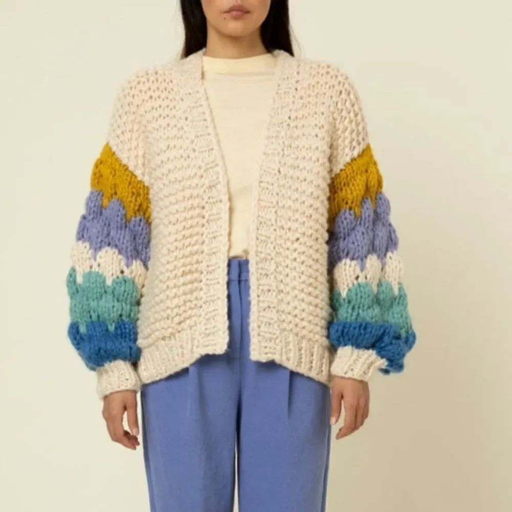 FRNCH Odille Chunky Cardigan Sweater M L
